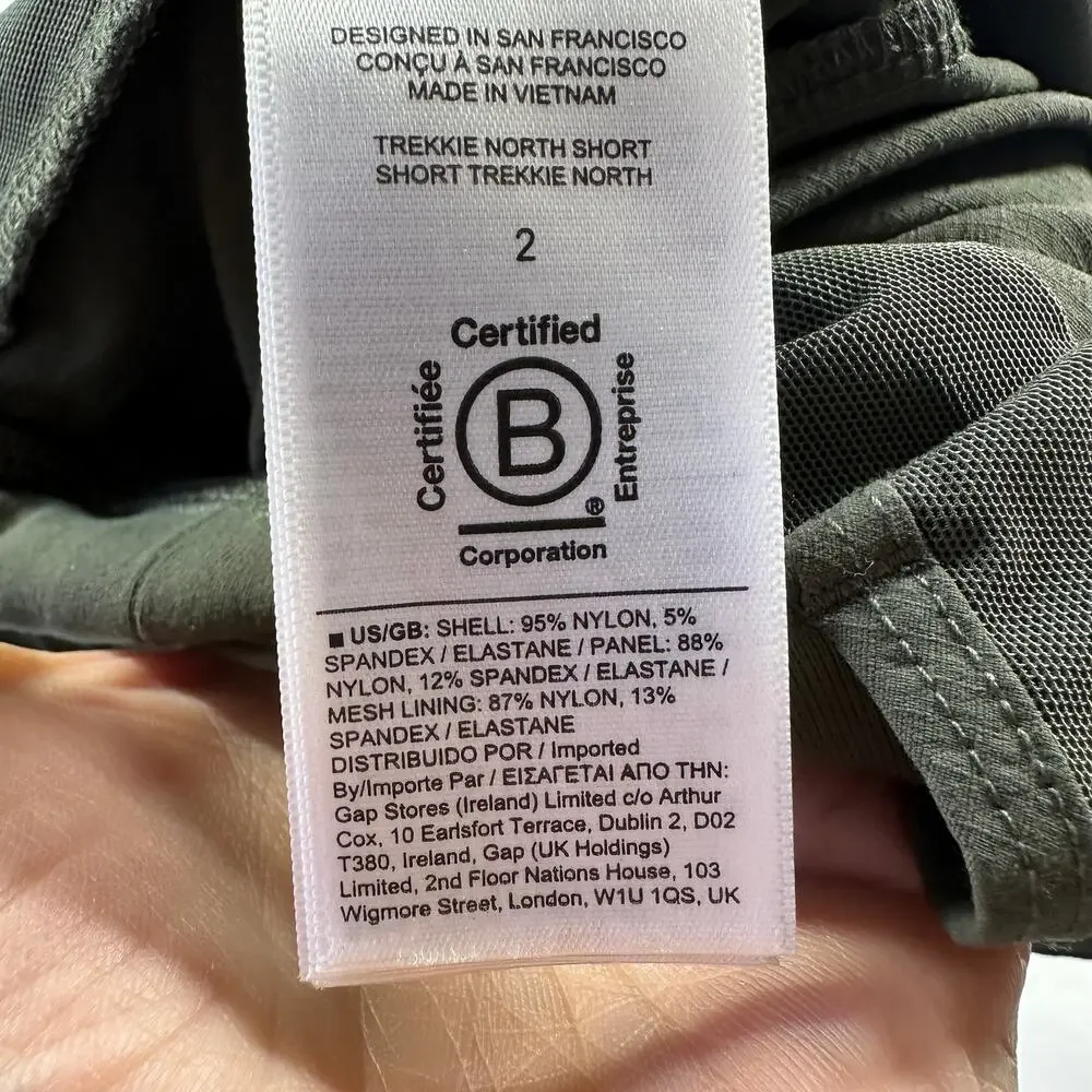 Athleta Shorts Womens 2 Green Trekkie North Ripstop Nylon Outdoor Trail Hiking